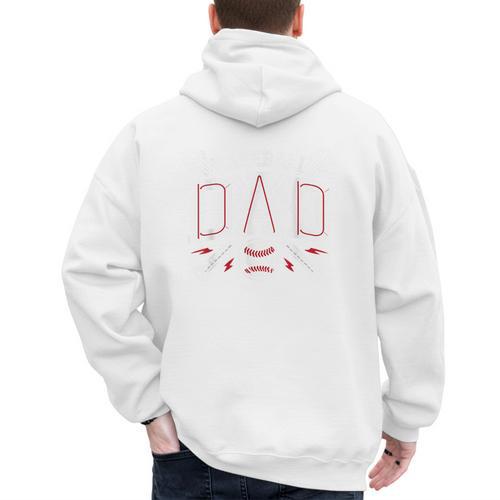Baseball Dad Happy Fathers Day Men's Hoodie Back Print - Sportilla