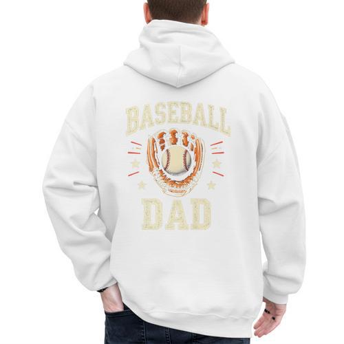 Baseball Dad Premium Men's Hoodie Back Print - Sportilla
