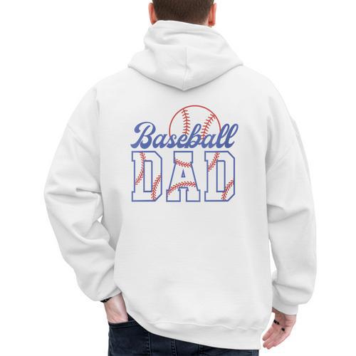Baseball Dad Retro Baseball Dads Club Men's Hoodie Back Print - Sportilla