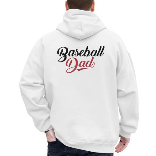 Baseball Dad Script Raglan Baseball Tee Men's Hoodie Back Print - Sportilla