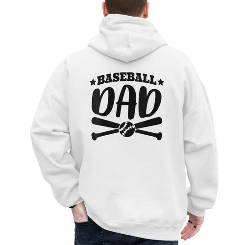 Baseball Dad Baseball Sports Men's Hoodie Back Print - Sportilla