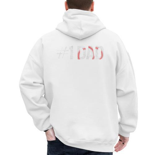 Baseball Player Number One Baseball Dad Father's Day Raglan Baseball Tee Men's Hoodie Back Print - Sportilla