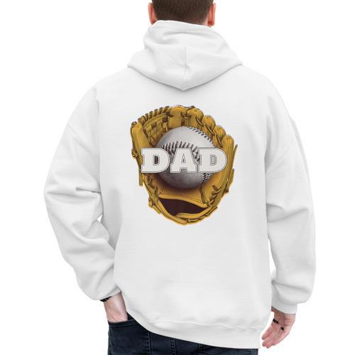 Baseball Sports Baseball Dad Premium Men's Hoodie Back Print - Sportilla