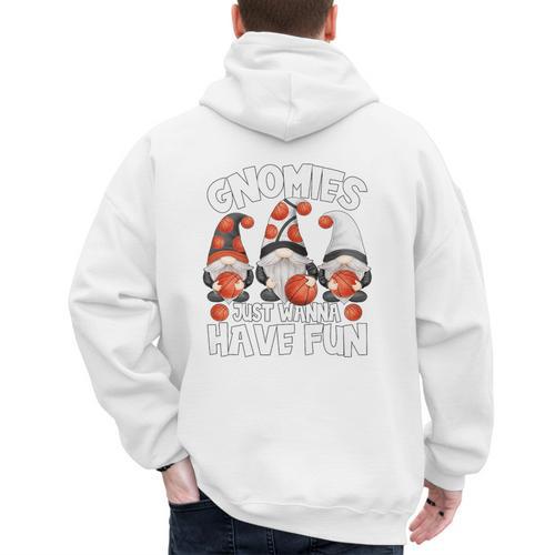 Basketball Gnomies Have Fun For Baseball Dad And Coach Premium Men's Hoodie Back Print - Sportilla