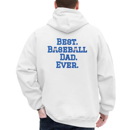 Best Baseball Dad Men's Hoodie Back Print - Sportilla