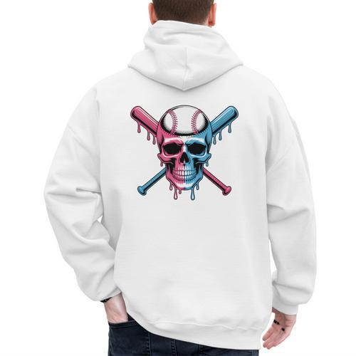 Cool Baseball Ice Cream Dripping Baseball Dad Baseball Lover Premium Men's Hoodie Back Print - Sportilla
