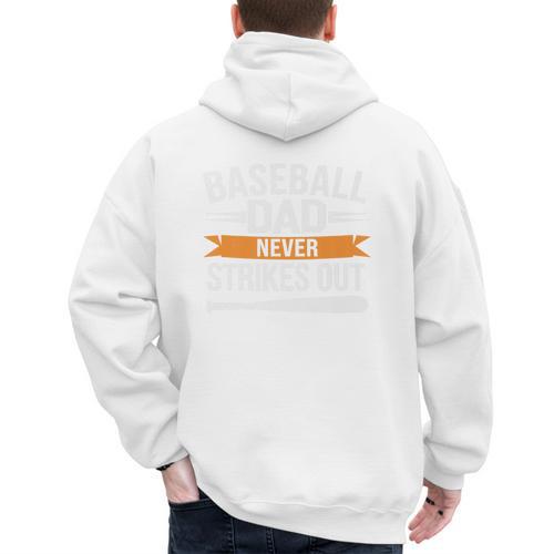 Father Fathers Day Baseball Lovers Baseball Dad Homerun Premium Men's Hoodie Back Print - Sportilla