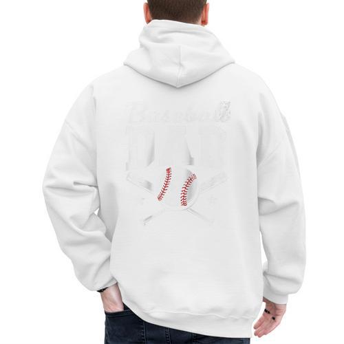 Fathers Cute Vintage Baseball Dad Sport Lovers Batter Player Raglan Baseball Tee Men's Hoodie Back Print - Sportilla