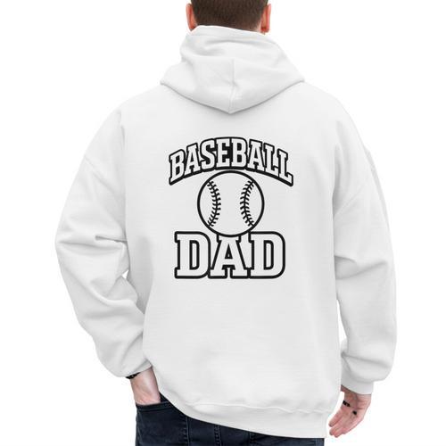 Minimalist Baseball Dad Men's Hoodie Back Print - Sportilla