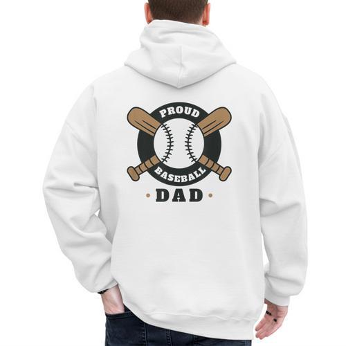 Proud Baseball Dad Men's Hoodie Back Print - Sportilla