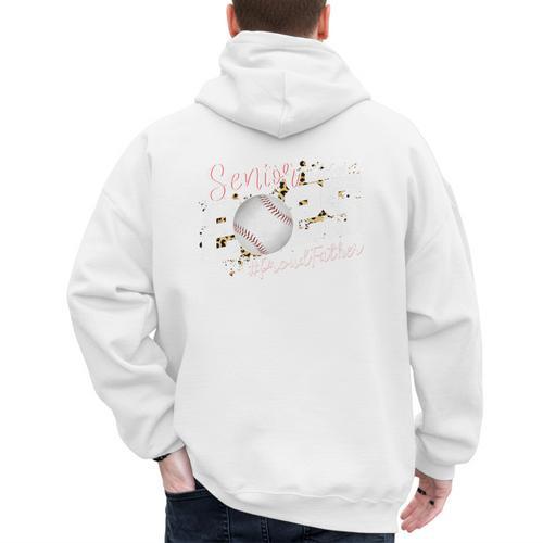 Proud Father Of A 2025 Senior Baseball Dad Graduation Premium Men's Hoodie Back Print - Sportilla