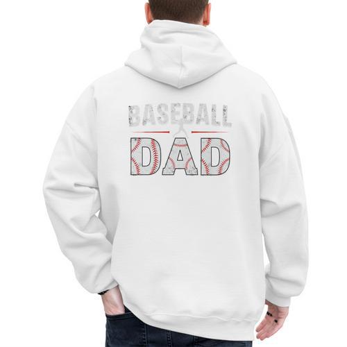 Softball Ball Dad Baseball Dad Parent Fathers Day Baseball Premium Men's Hoodie Back Print - Sportilla