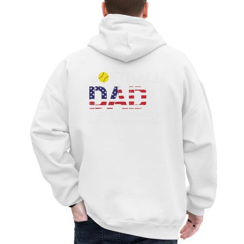 Softball Dad Like Baseball Dad But Bigger Balls Joke Premium Tri-Blend Men's Hoodie Back Print - Sportilla