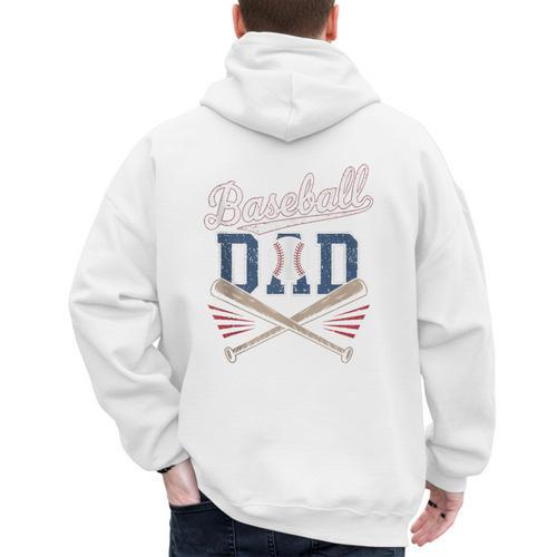 Vintage Baseball Dad Humor Father's Day Sport Lovers Men's Hoodie Back Print - Sportilla