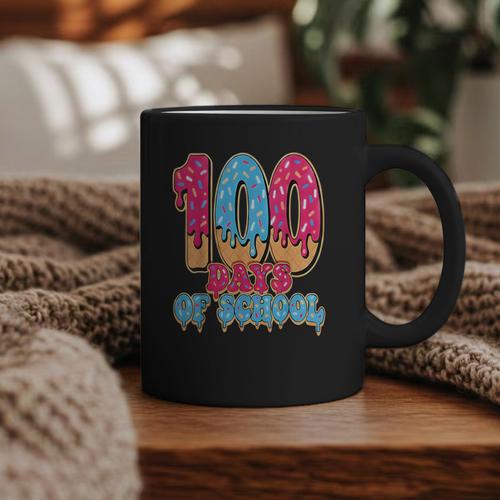 100 Days Of School Baseball Drip 100th Day Of School Graphic Print Coffee Mug - Sportilla
