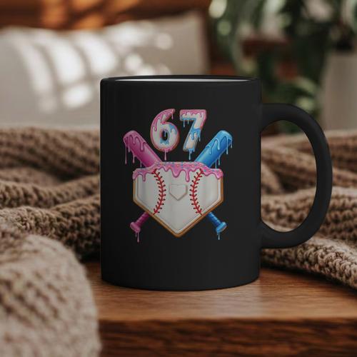 6 7 Baseball Dripping Six Seven Gen Alpha Slang Graphic Print Coffee Mug - Sportilla