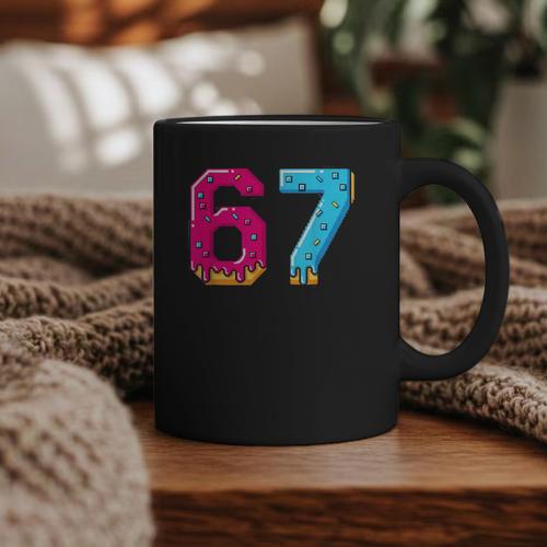 67 Shirt Baseball Life Style 101 Apparel Youth Drip Meme Graphic Print Coffee Mug - Sportilla