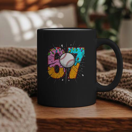 67 Six Seven 6 7 Boys 67 Baseball Ice Cream Drip 6 7 Graphic Print Coffee Mug - Sportilla