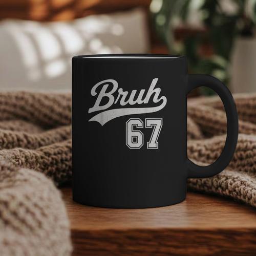 Baseball 6 7 Bruh Number 67 Six Seven Meme Boys Kids Graphic Print Coffee Mug - Sportilla