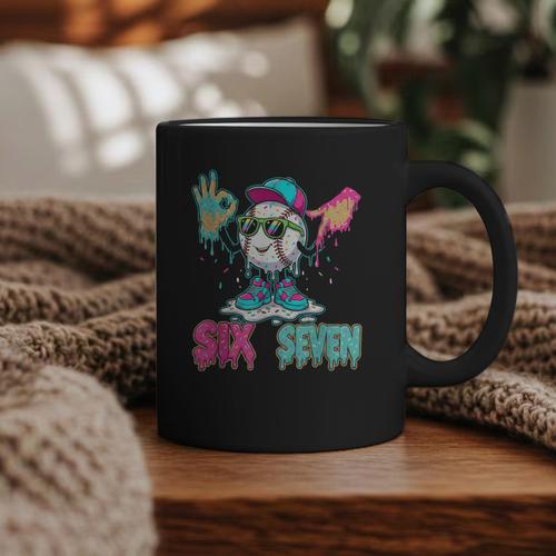 Baseball 67 Drip Six Seven Hand Signs Ice Cream Meme Graphic Print Coffee Mug - Sportilla
