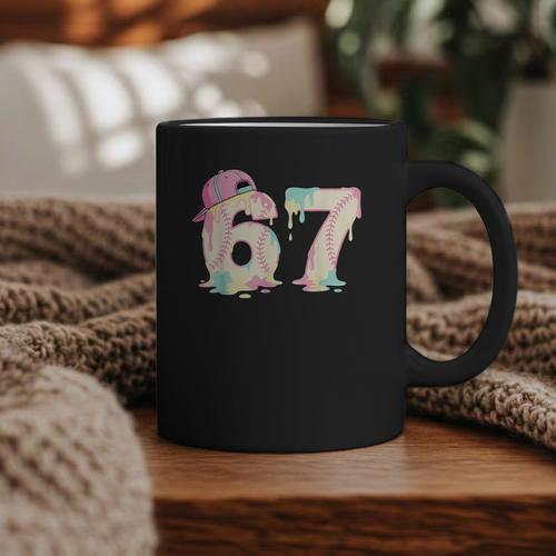 Baseball 67 Dripping Six Seven Drip Boys Gen Z Graphic Print Coffee Mug - Sportilla