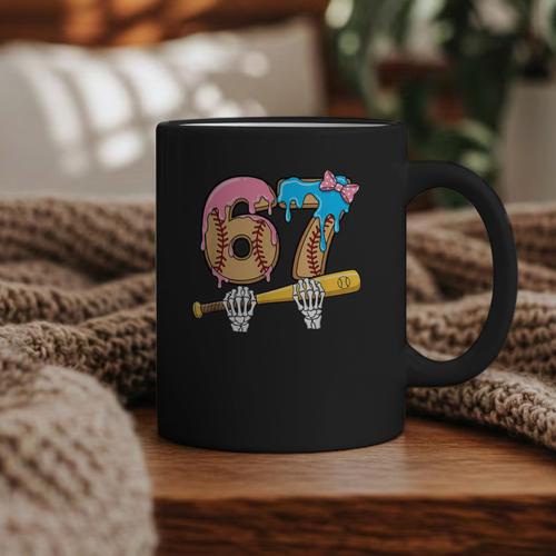 Baseball 67 Ice Cream Drip Skeleton Six Seven Boys Meme Graphic Print Coffee Mug - Sportilla