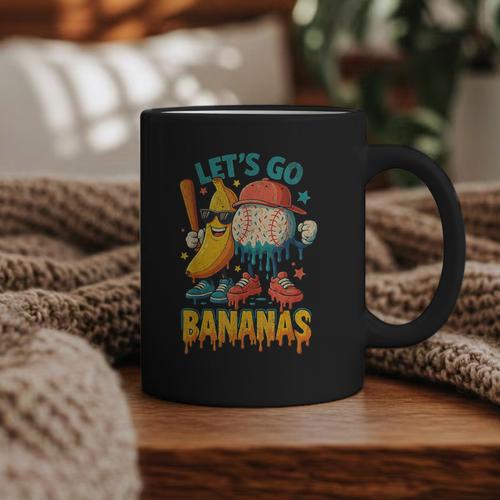 Baseball Banana Sports Drip Art For Kids Graphic Print Coffee Mug - Sportilla