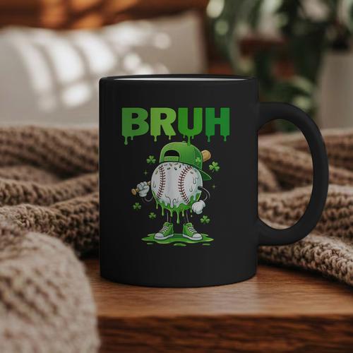 Baseball Bruh Drip Ice Cream Youth Boy St Patricks Day Graphic Print Coffee Mug - Sportilla