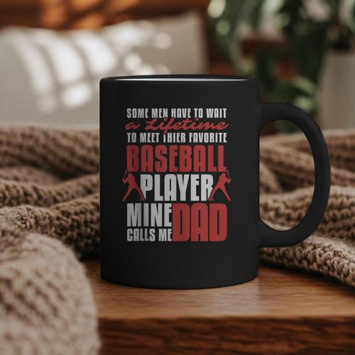 Baseball Dad Cute Love Home Run Pitcher Catcher Baseball Fan Graphic Print Coffee Mug - Sportilla