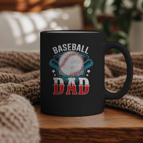 Baseball Dad Happy Fathers Day Dad Daddy Baseball Lover Graphic Print Coffee Mug - Sportilla