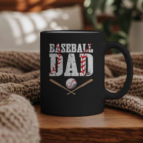 Baseball Dad Happy Fathers Day For Men Boys Kid Graphic Print Coffee Mug - Sportilla