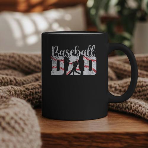 Baseball Dad Happy Fathers Day For Men Boys Baseball Lovers Graphic Print Coffee Mug - Sportilla