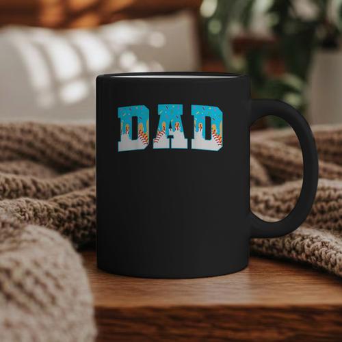 Baseball Dad Ice Cream Drip Happy Fathers Day Graphic Print Coffee Mug - Sportilla