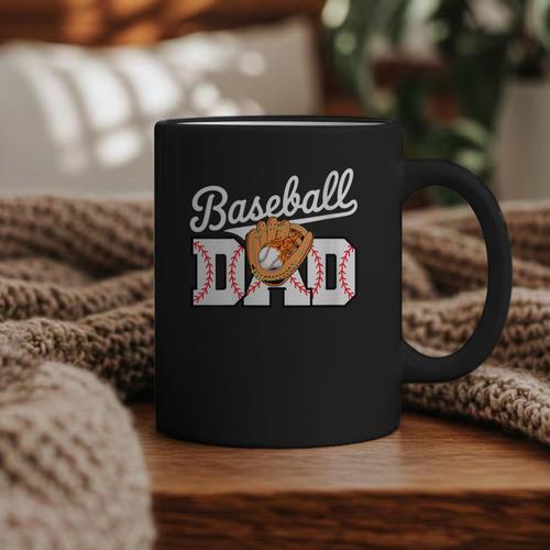 Baseball Dad Vintage Sports Fathers Day Baseball Fan Graphic Print Coffee Mug - Sportilla