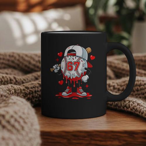 Baseball Drip Icecream Valentine 67 Meme Tees Men Youth Boys Graphic Print Coffee Mug - Sportilla