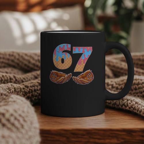 Baseball Drip Number 67 Player Six Seven Meme Graphic Print Coffee Mug - Sportilla