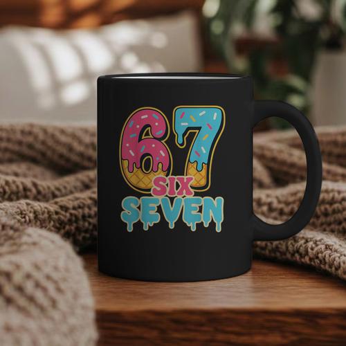 Baseball Drip Number 67 Player Trendy 6 7 Meme Graphic Print Coffee Mug - Sportilla