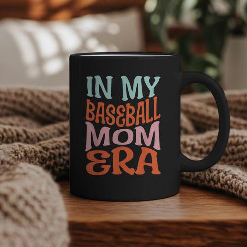 In My Baseball Mom Era Lover Groovy Retro Mother's Day Graphic Print Coffee Mug - Sportilla