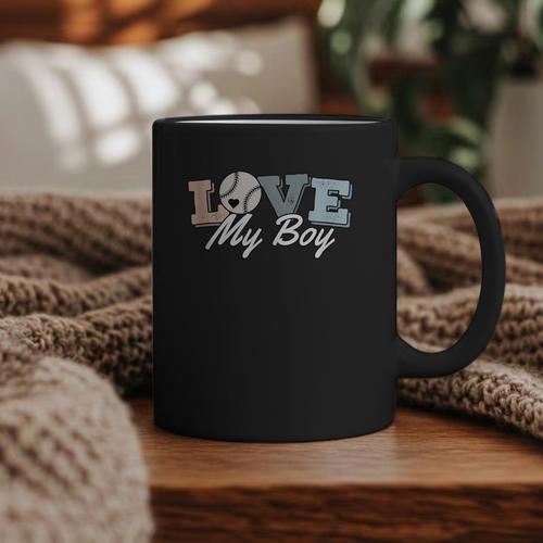 Baseball Mom Love My Boy Retro Casual Letter Print Graphic Print Coffee Mug - Sportilla