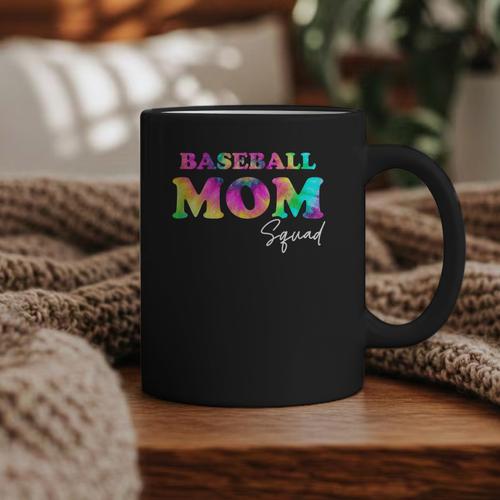 Baseball Mom Squad Tie Dye Cute Ball Mom Graphic Print Coffee Mug - Sportilla