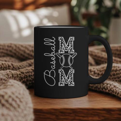 Baseball Mom Tee Leopard Mother's Day Grandma Graphic Print Coffee Mug - Sportilla