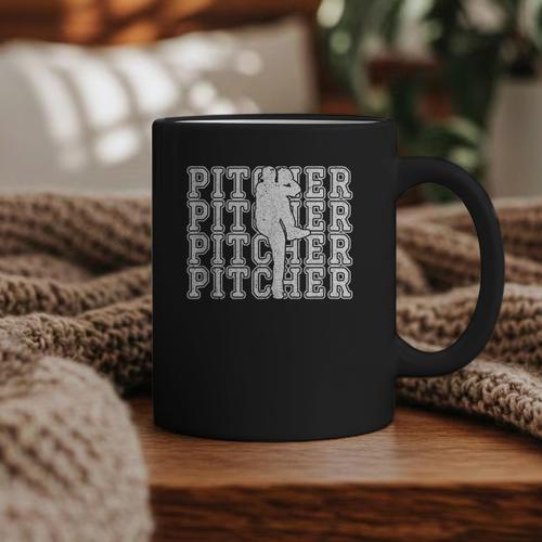 Baseball Pitcher Player Team Sport Lover Family Friends Fans Graphic Print Coffee Mug - Sportilla