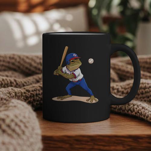 Baseball Puerto Rico Patriotic Flag Boricua Baseball Player Graphic Print Coffee Mug - Sportilla
