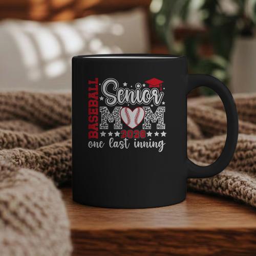 Baseball Senior Mom 2026 Last Inning Baseball Senior Mama Graphic Print Coffee Mug - Sportilla