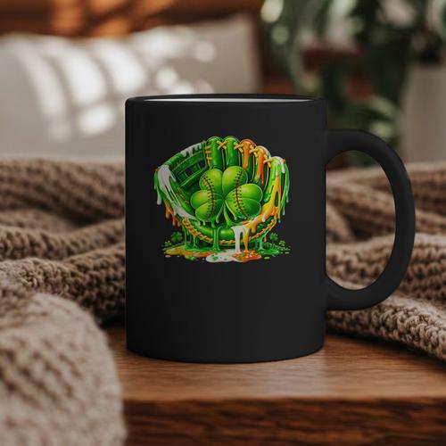 Baseball St Patricks Day Carnival Party Ice Cream Drip Boys Graphic Print Coffee Mug - Sportilla