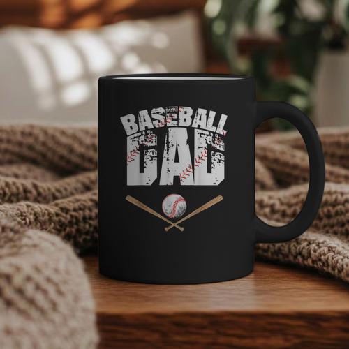 Fathers Day Baseball Dad Graphic Print Coffee Mug - Sportilla