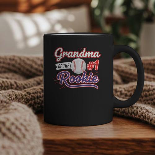 Grandparent Grandma Of The 1 Rookie Baseball Graphic Print Coffee Mug - Sportilla