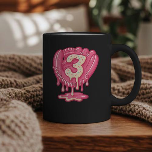 Ice Cream Baseball Glove 3rd Birthday Edition Graphic Print Coffee Mug - Sportilla