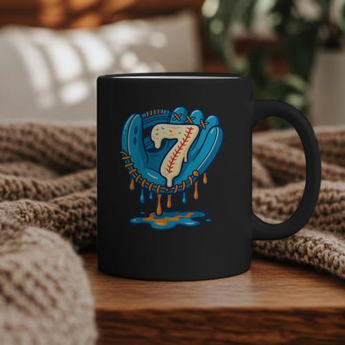 Ice Cream Baseball Glove 7th Birthday Edition Graphic Print Coffee Mug - Sportilla