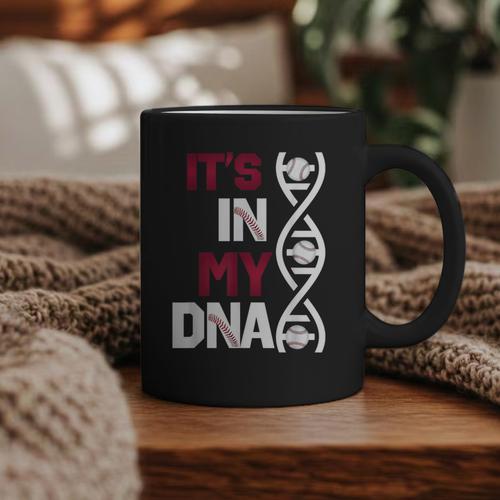 ITS In My DNA Baseball Sport Player Saying Graphic Print Coffee Mug - Sportilla
